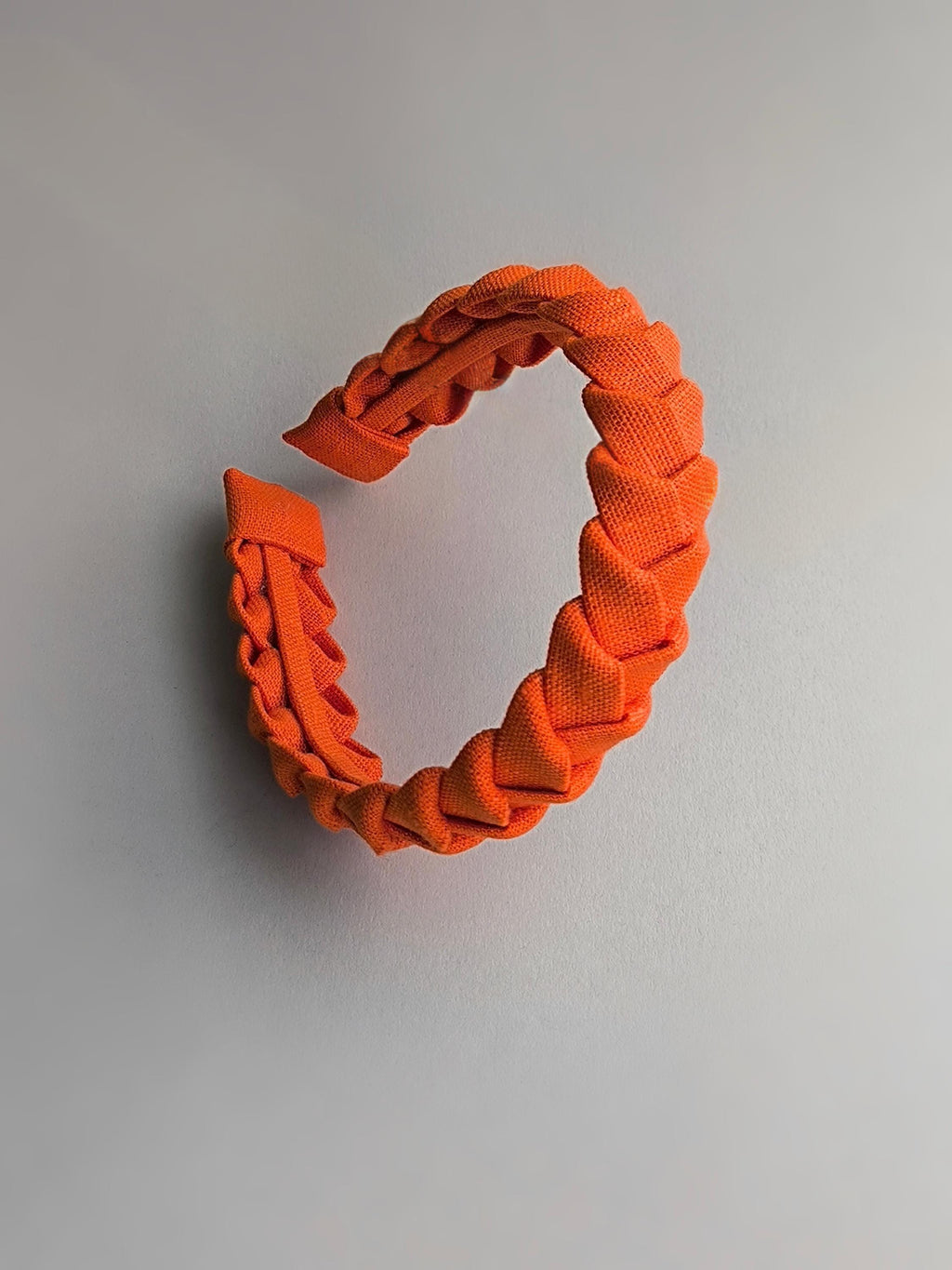 Orange linen braided headband hairband