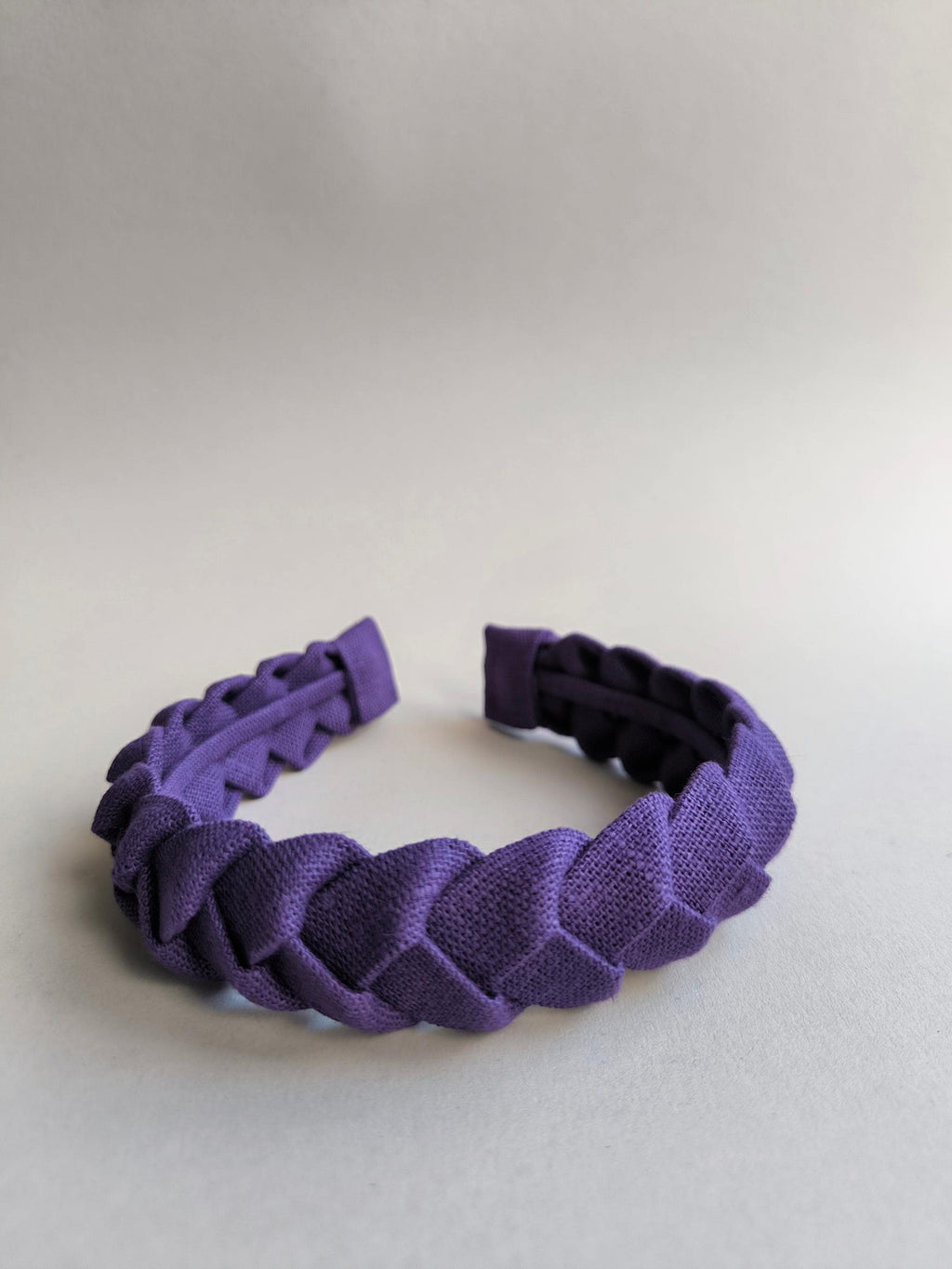 Purple Linen Braided Headband