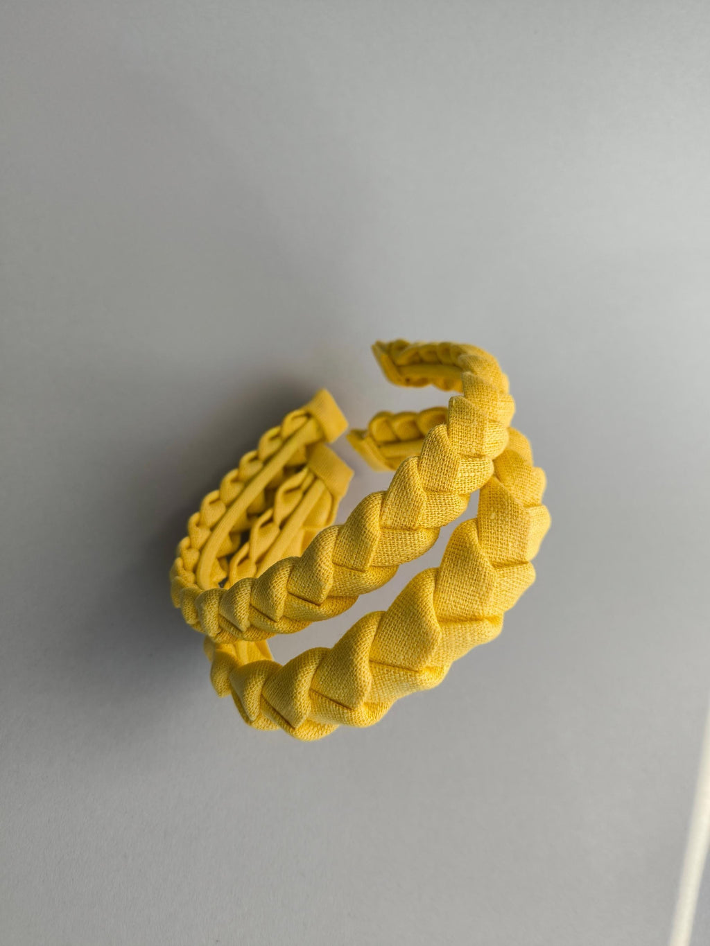 Light Yellow Linen Braided Headband