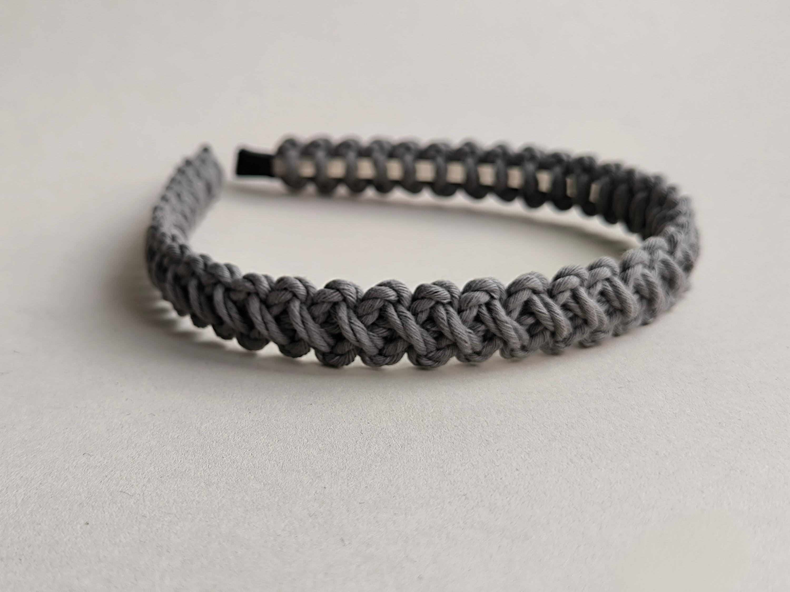 Grey Macrame Headband