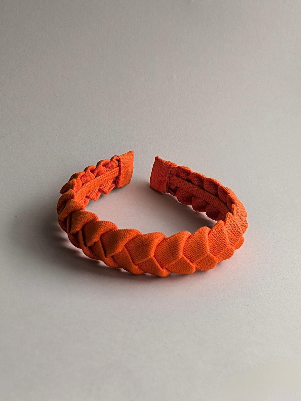 Orange linen braided headband hairband