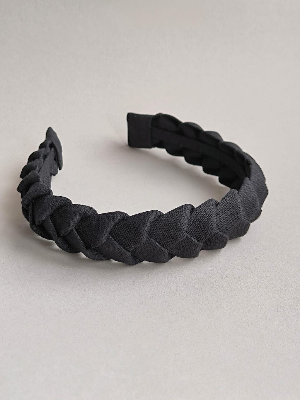 Classic Black Braided Linen Hairband