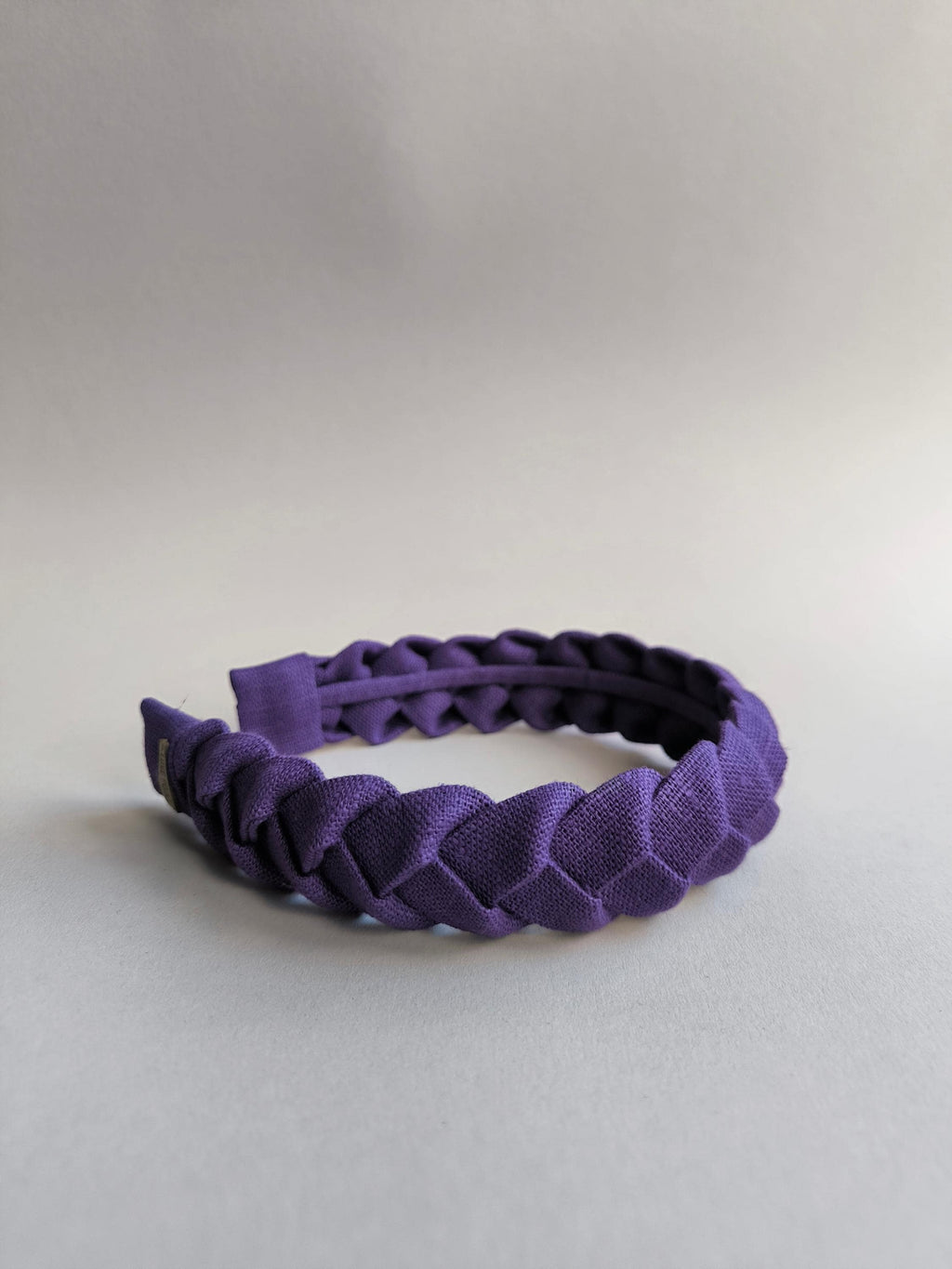 Purple Linen Braided Headband