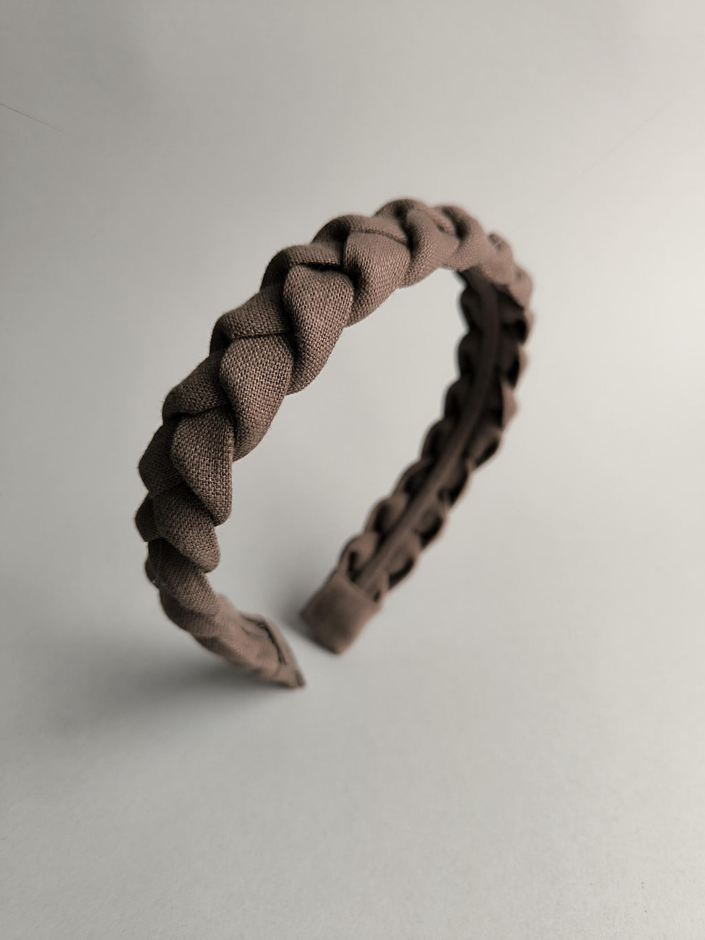 Mocca Linen Braided Hairband