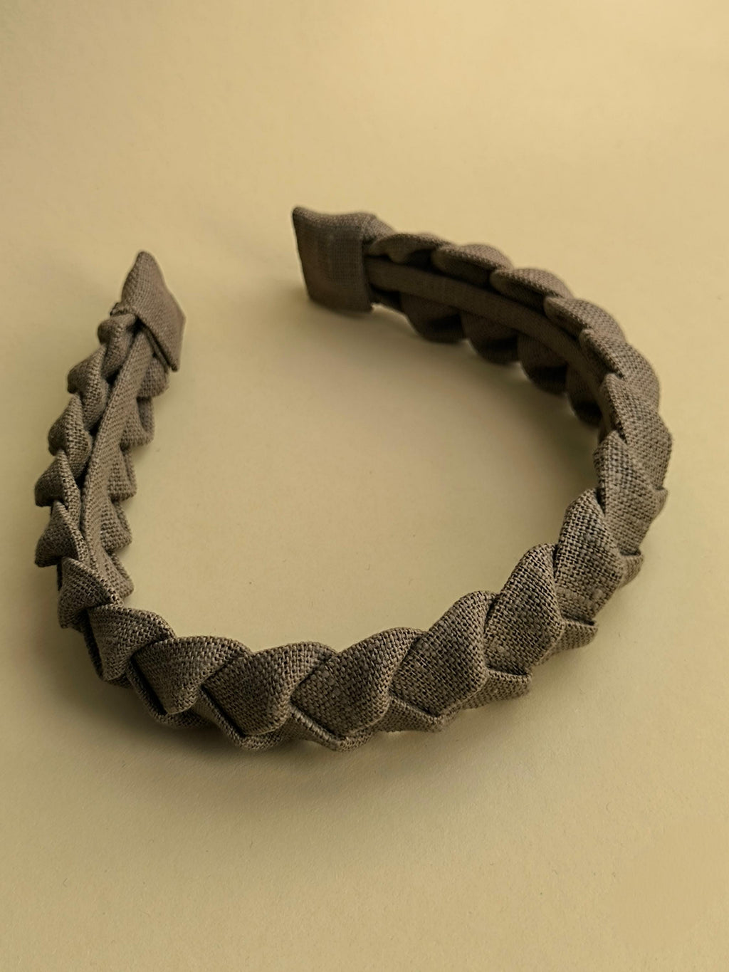 Earth Brown Linen Braided Headband