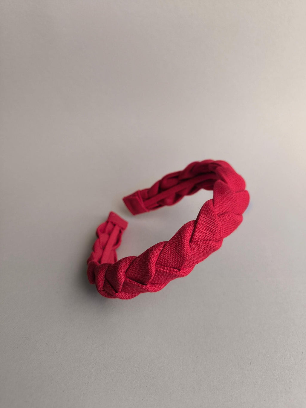 Red Linen Braided Headband