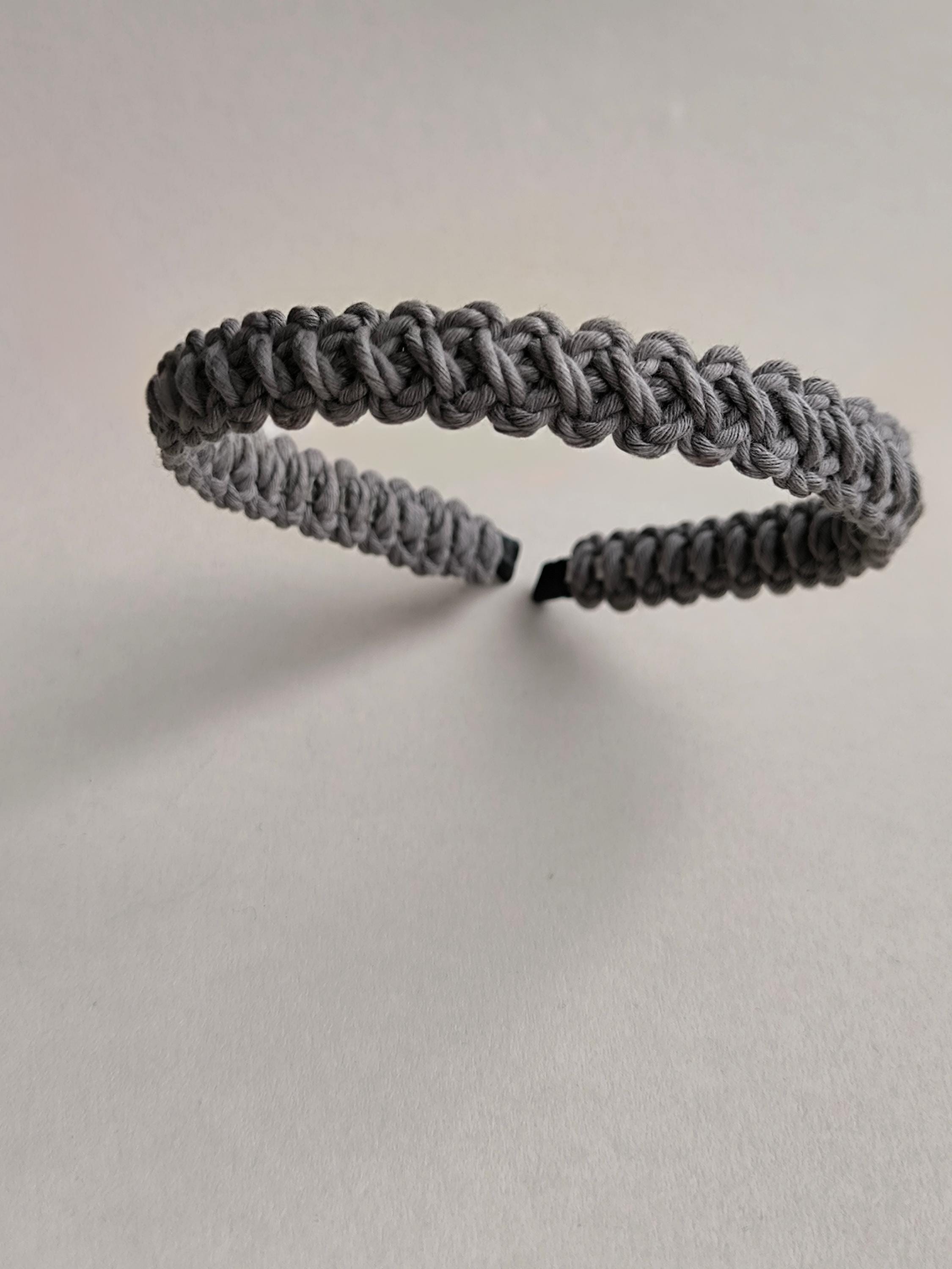 Grey Macrame Headband