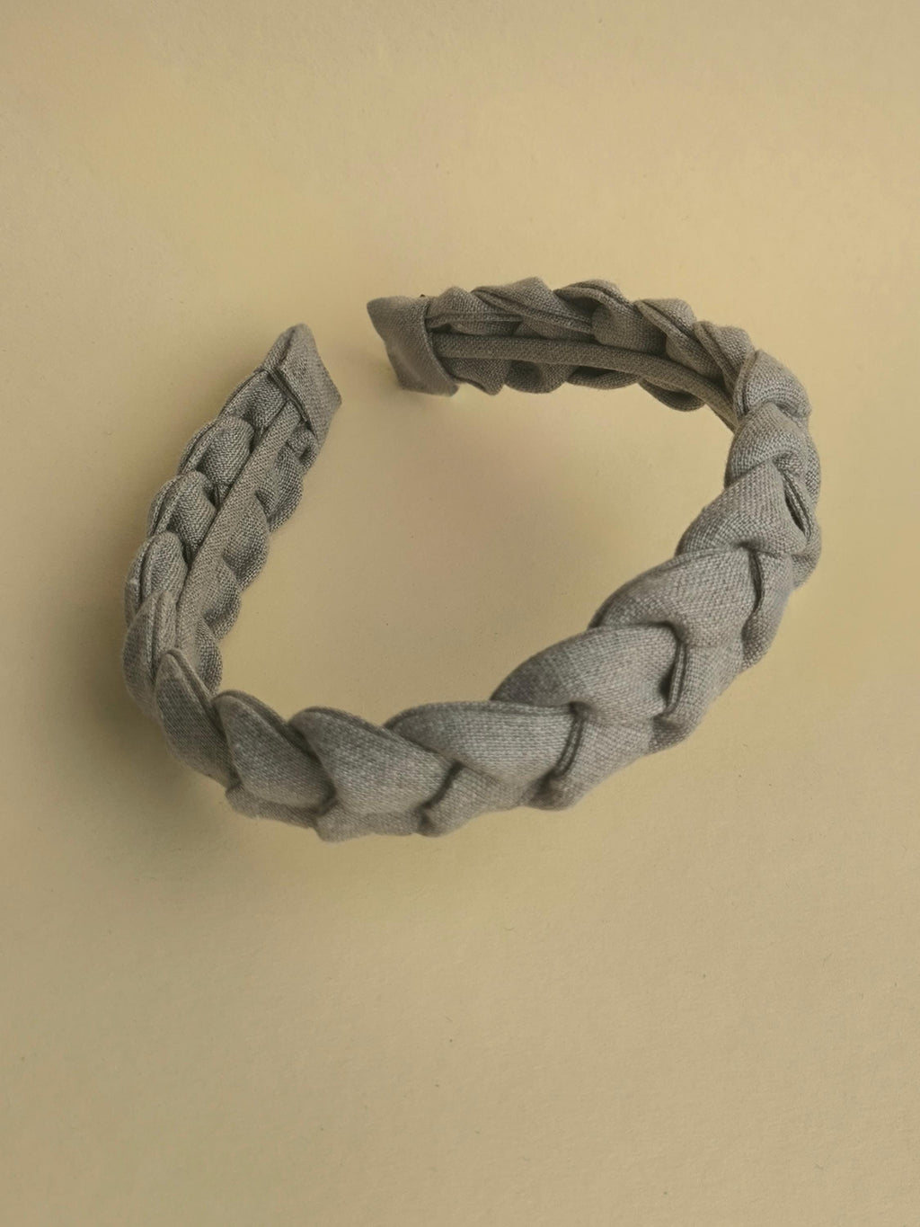 Natural Grey Linen Braided Headband