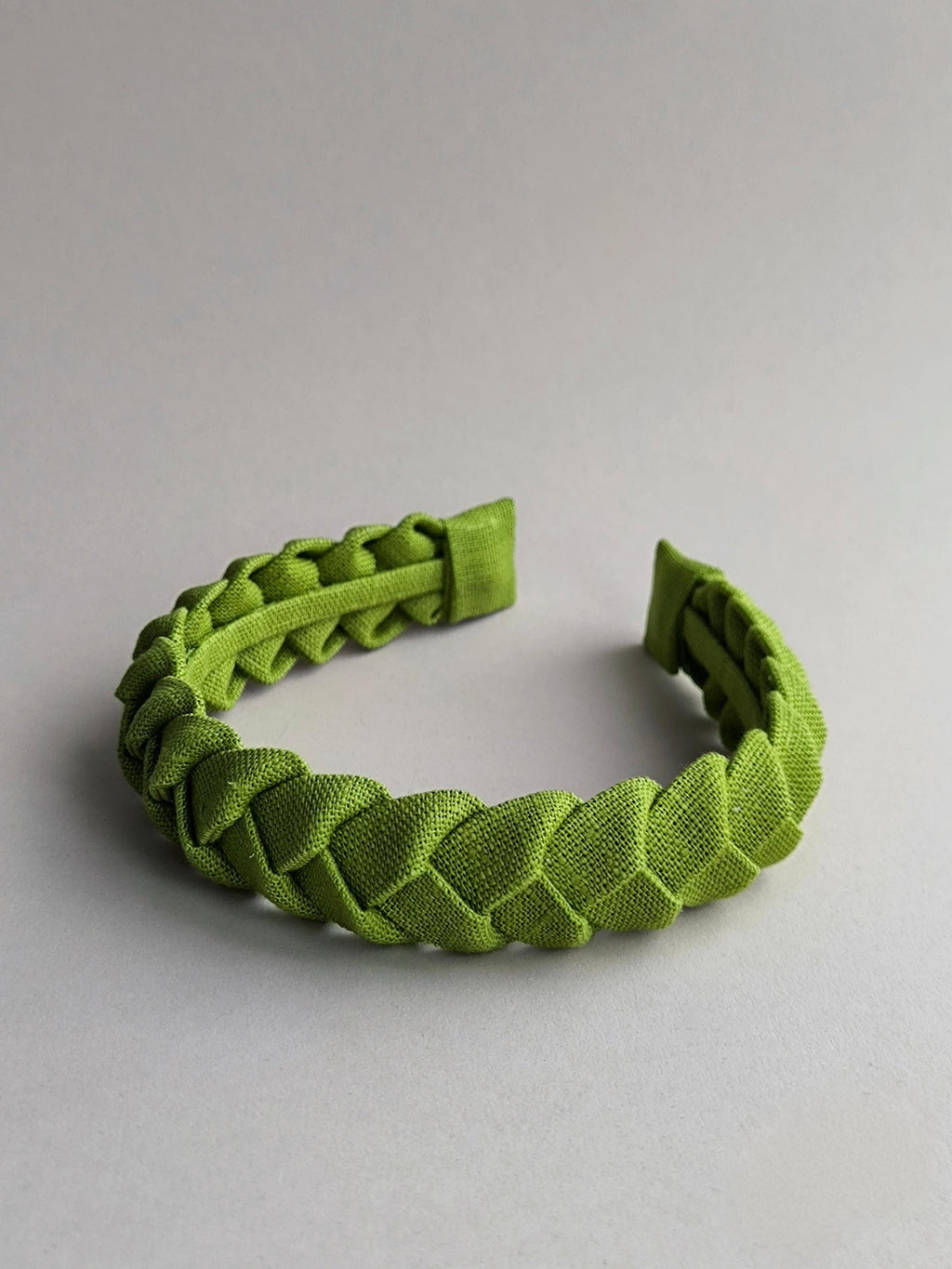 Lime Green Linen Braided Headband