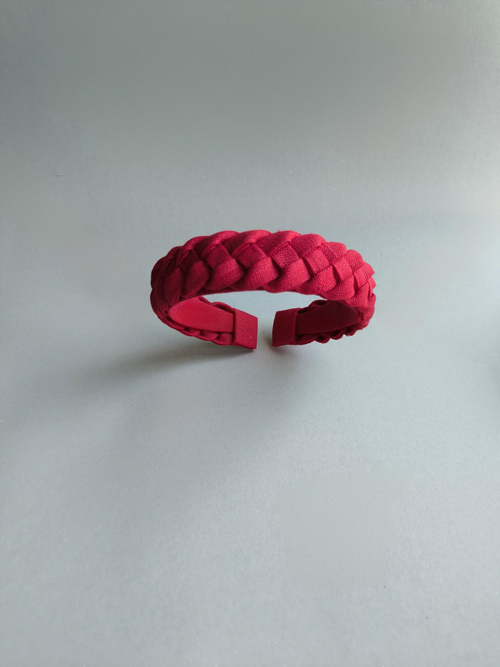 Red Linen Braided Hairband