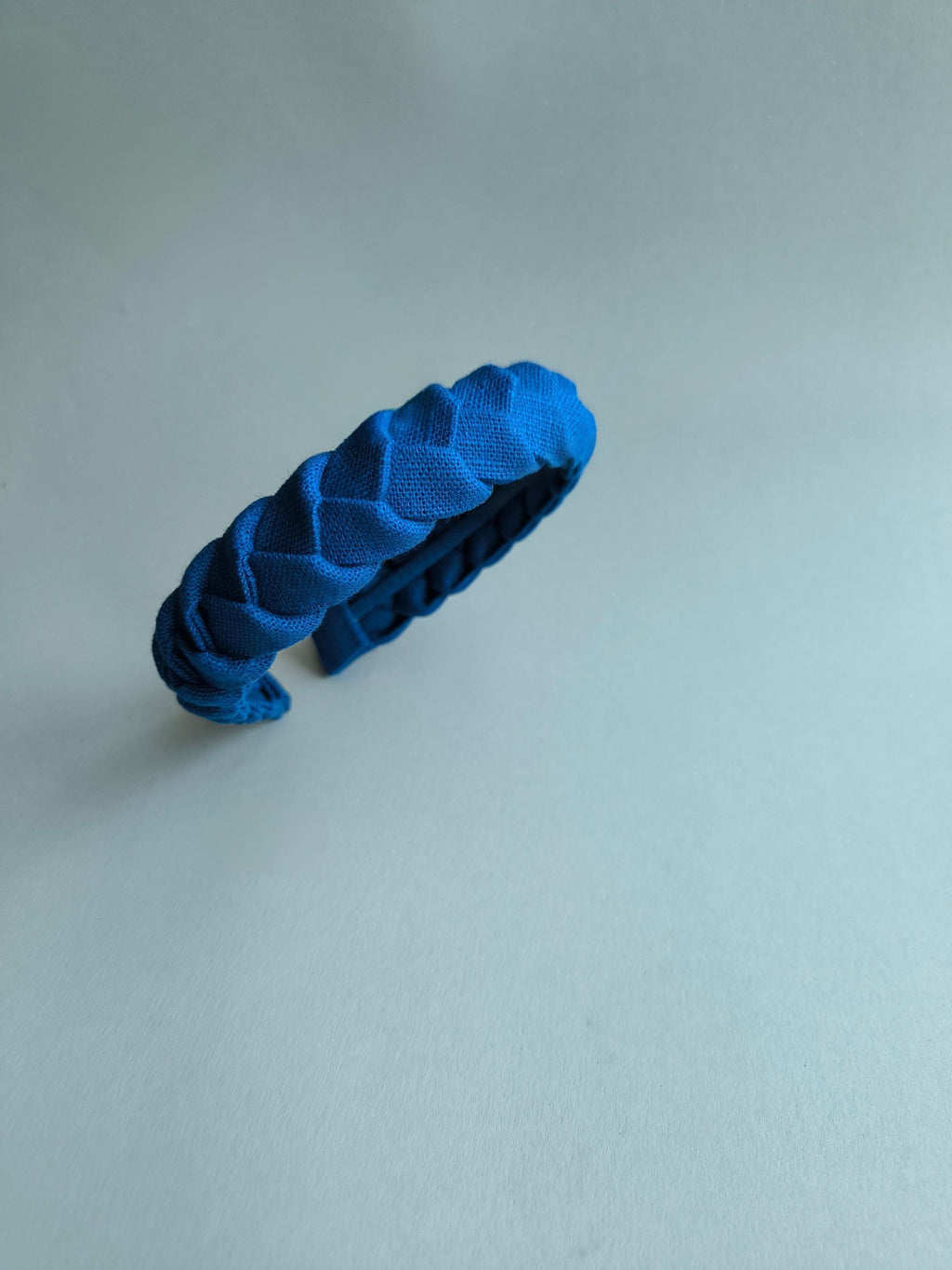 Royal Blue Linen Braided Headband