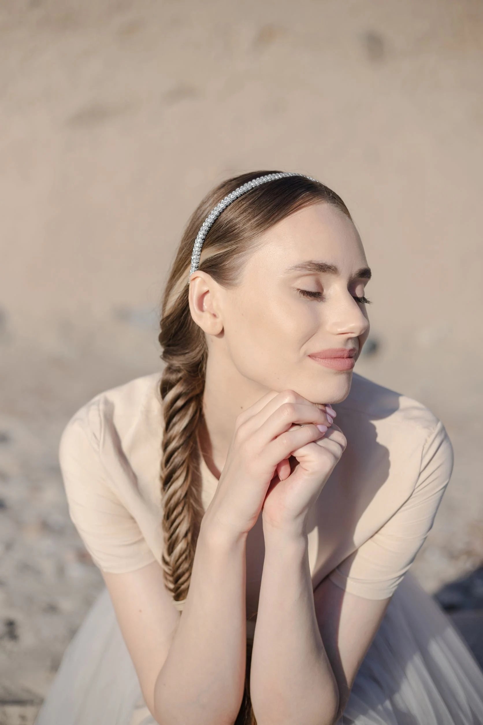 Silver Macrame Headband