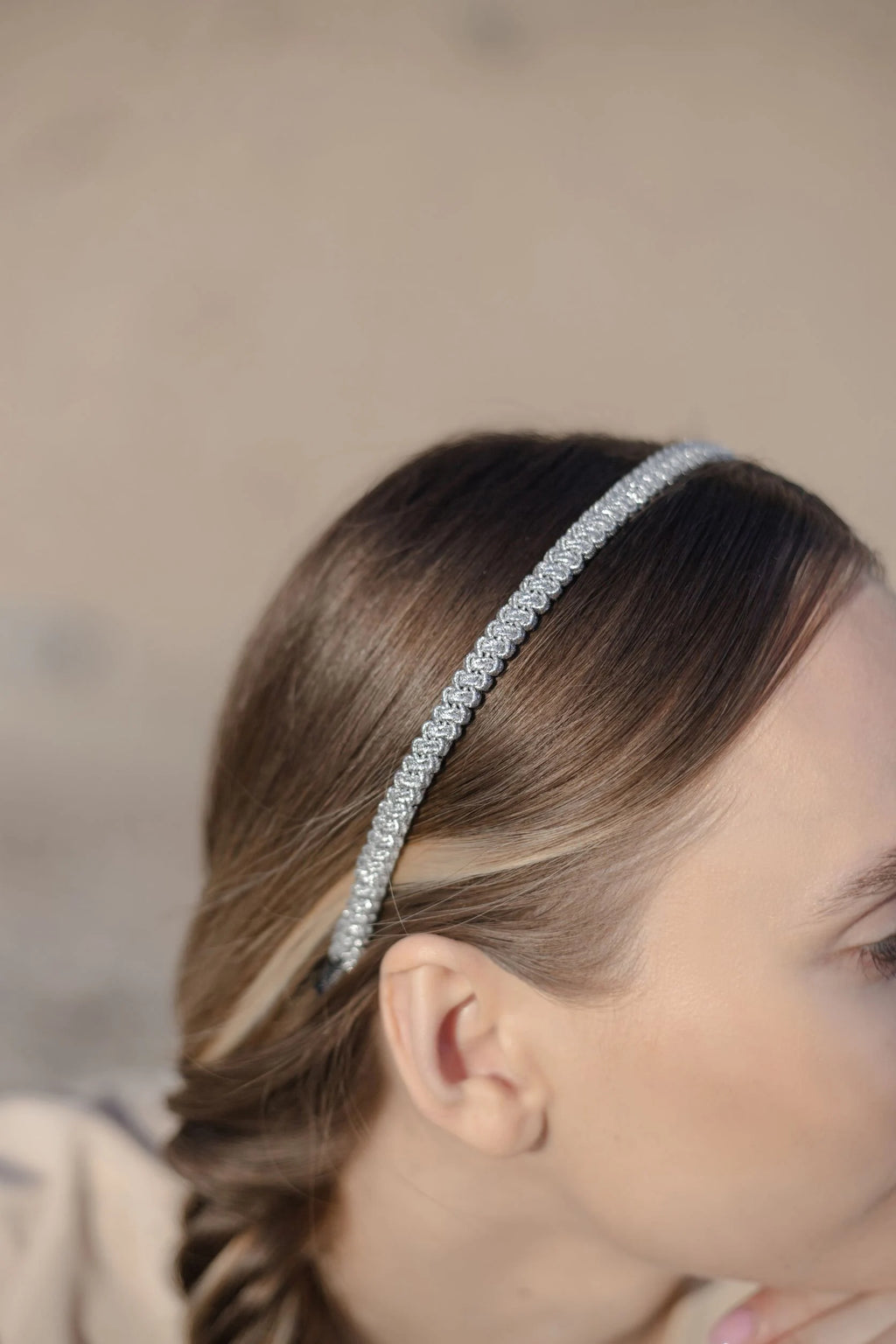 Silver Macrame Headband