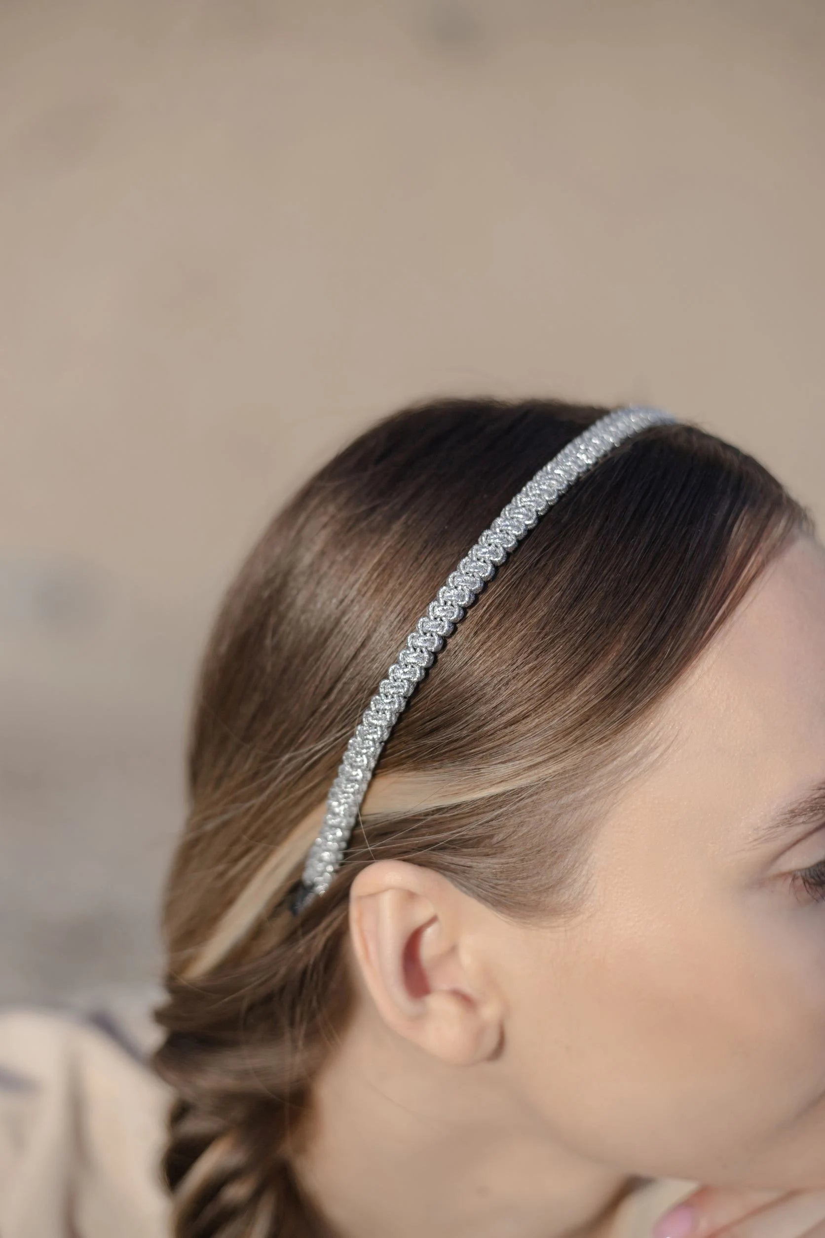 Silver Macrame Headband