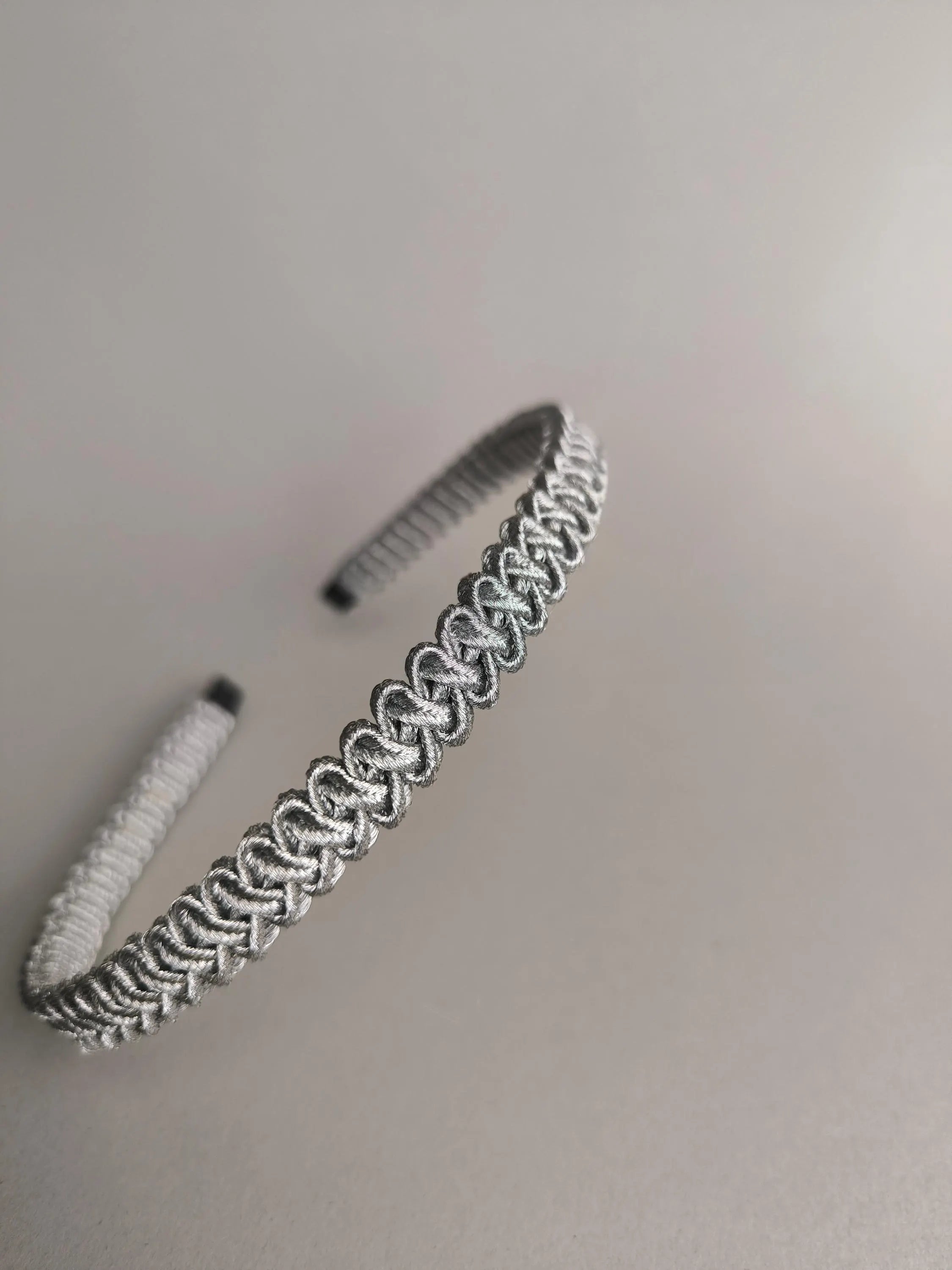 Silver Macrame Headband
